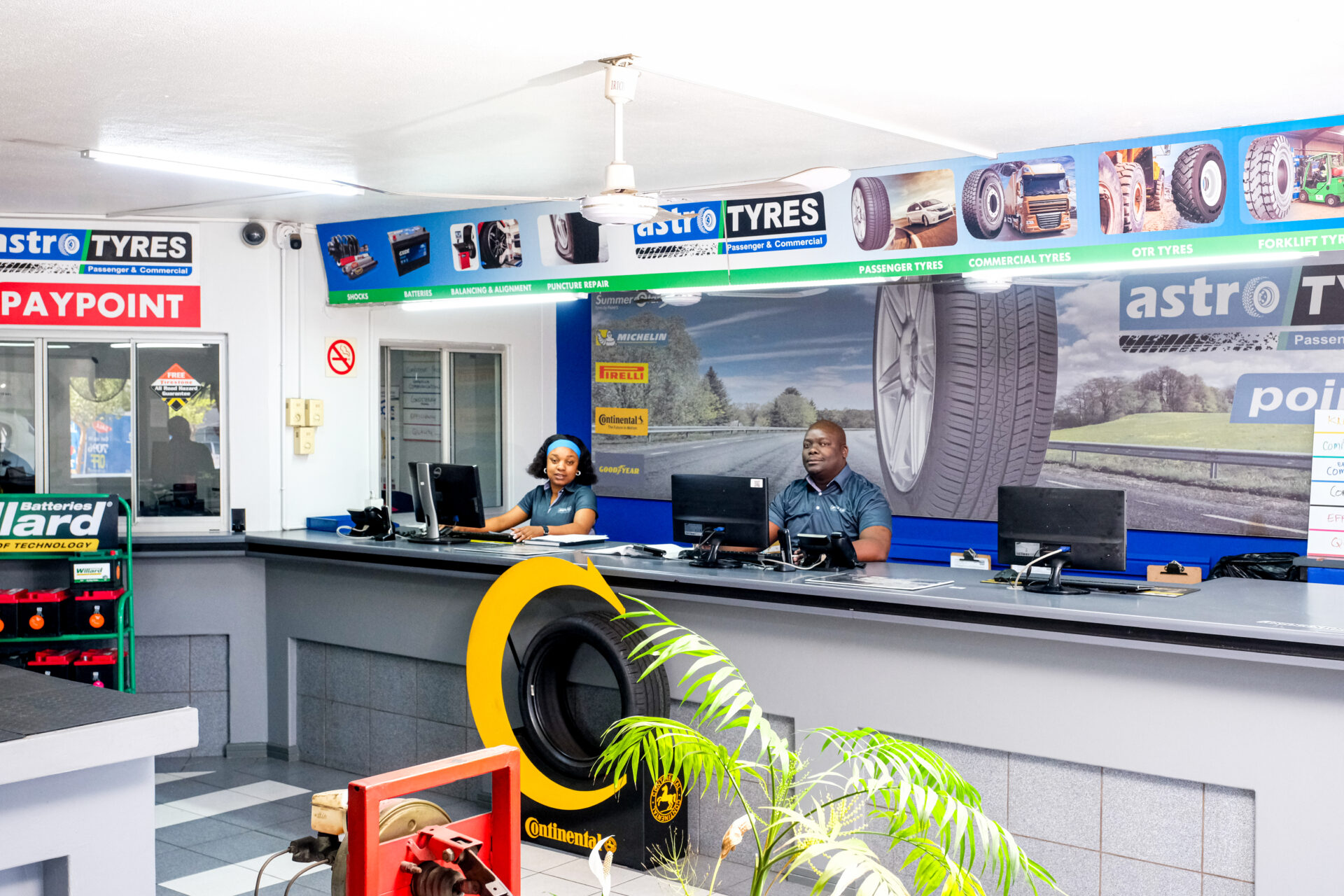 The front desk of Astro Tyres
